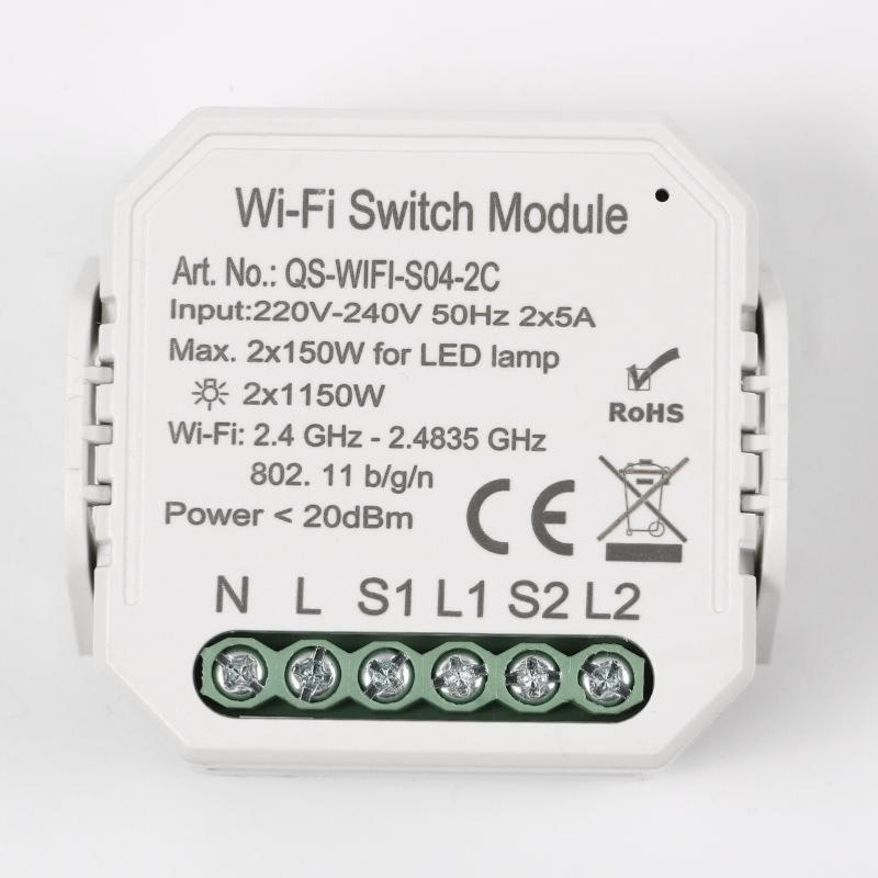 Module Double Interrupteur Wifi Blanc