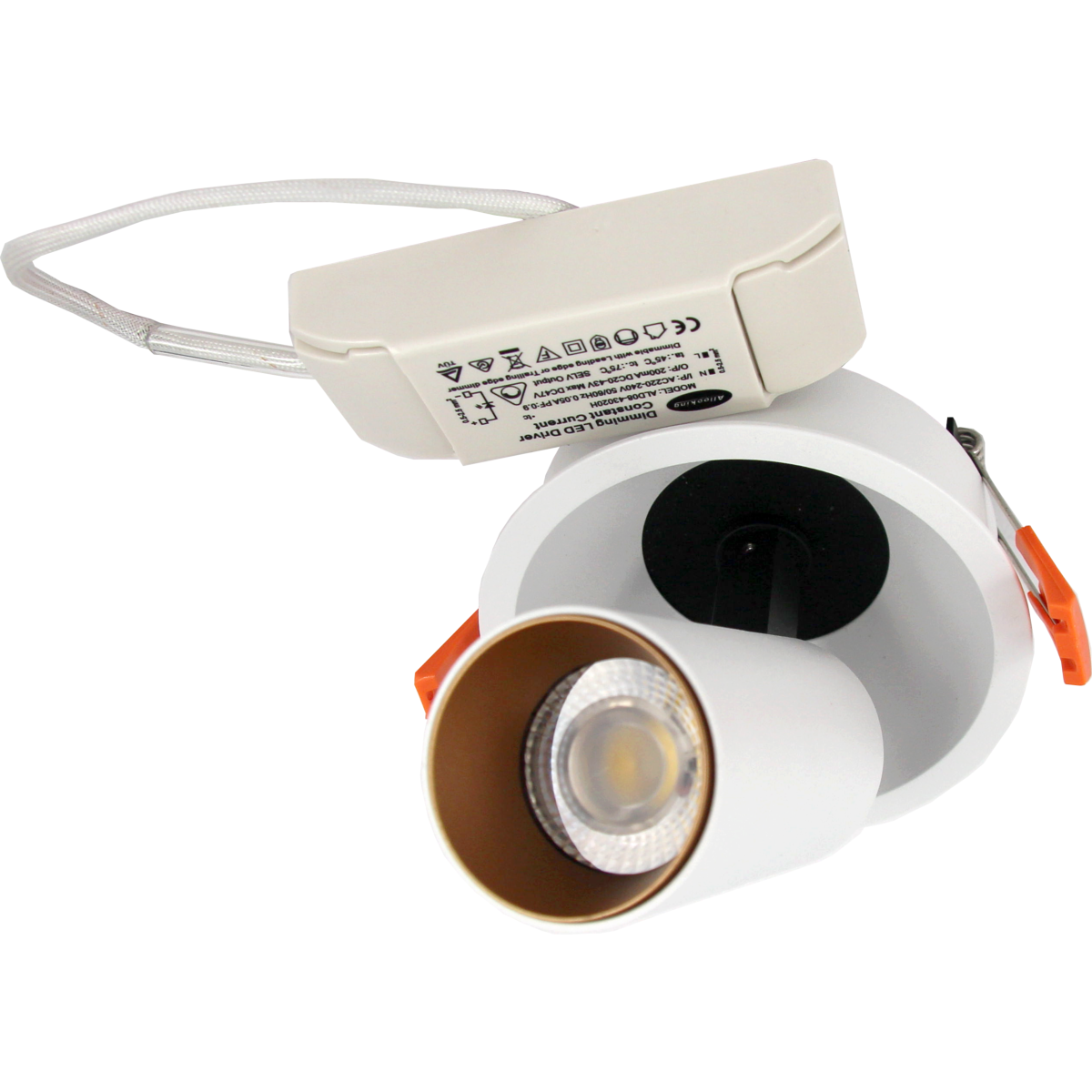 Spot LED Encastrable COB Dimmable 9W Blanc / Doré