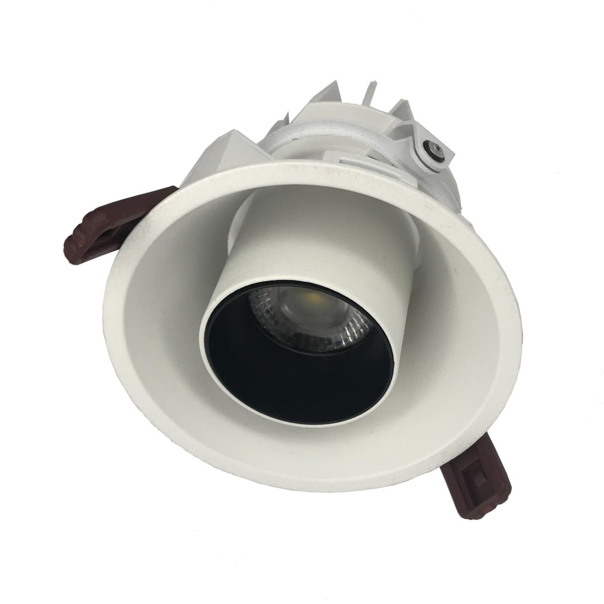 Spot LED Encastrable Orientable Dimmable Rond BLANC/NOIR 9W 120°