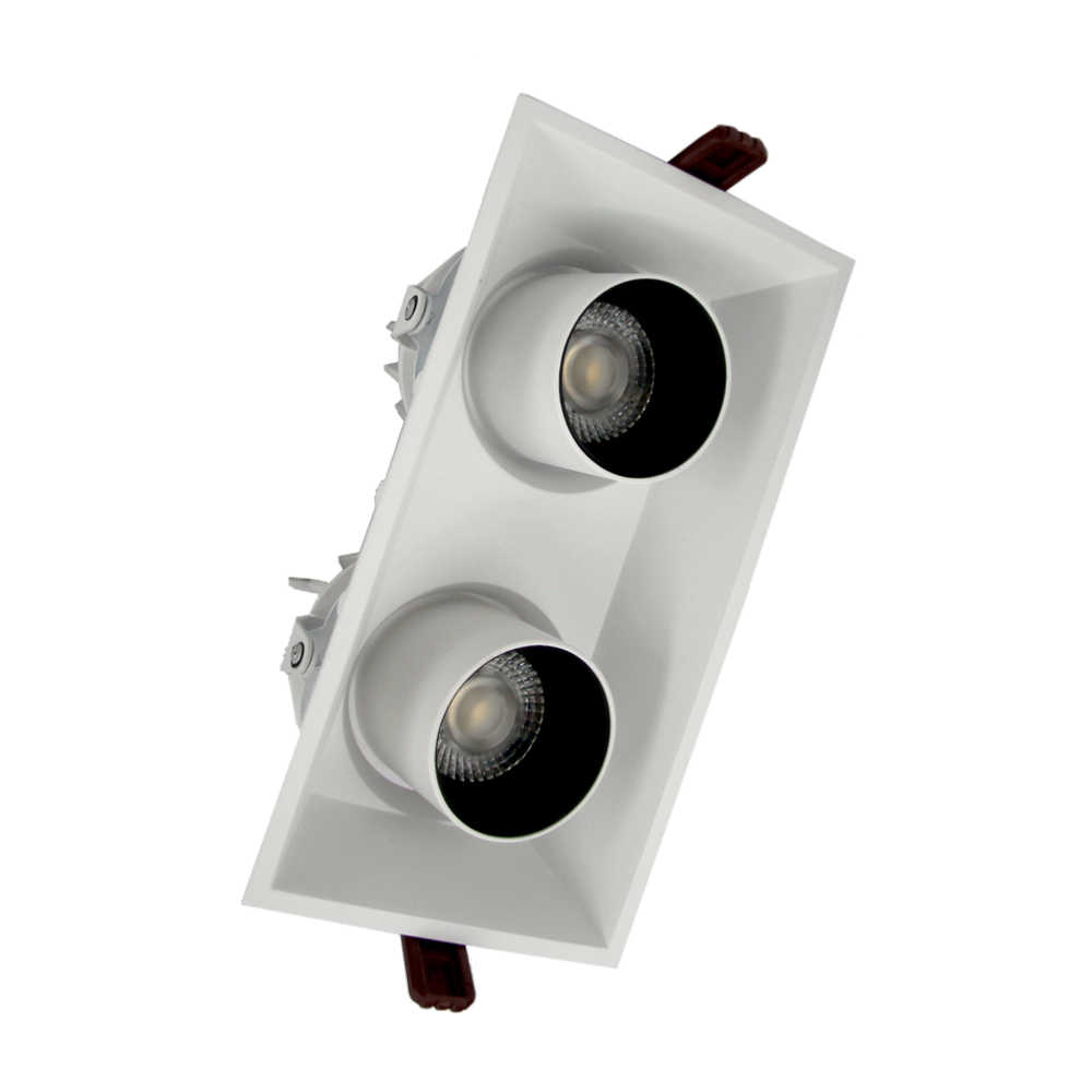 Spot LED Double Orientable Dimmable Blanc/Noir 2x9W 120°