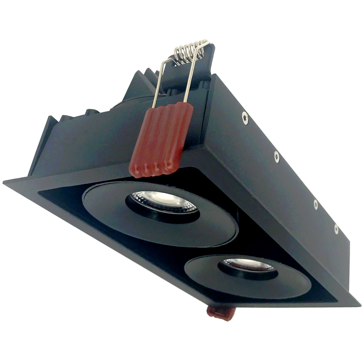 Spot LED Dimmable Encastrable Double 2x9W Noir Rectangle