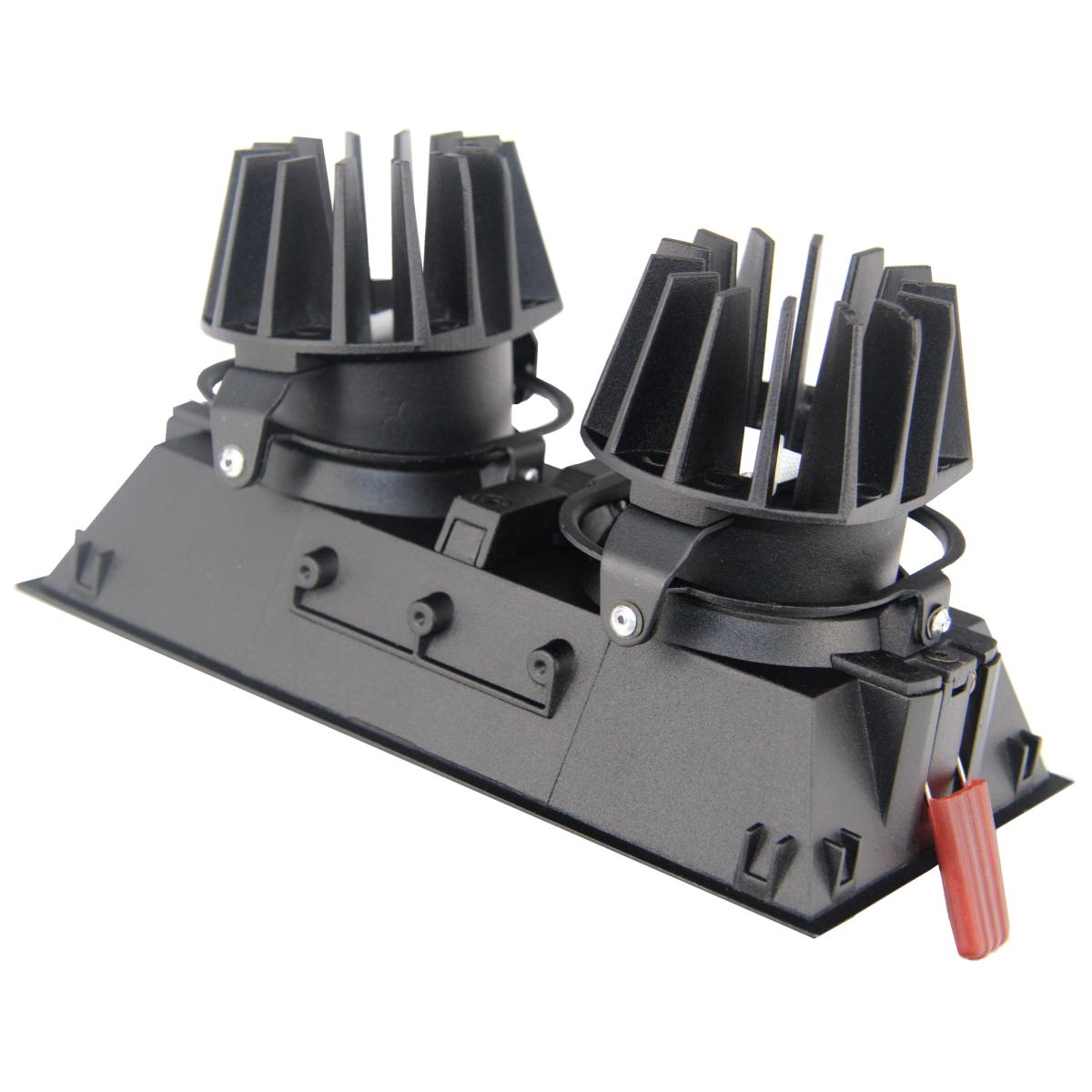 Spot LED Dimmable Double Orientable 18W NOIR/BLANC