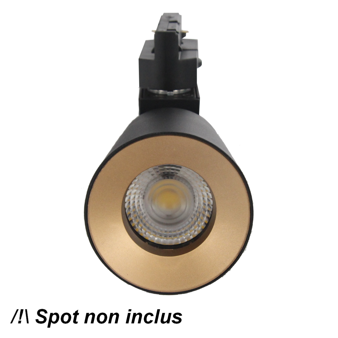 Cadre à Spot DORE pour Spot LED sur rail 12W 38° Monophasé Dimmable