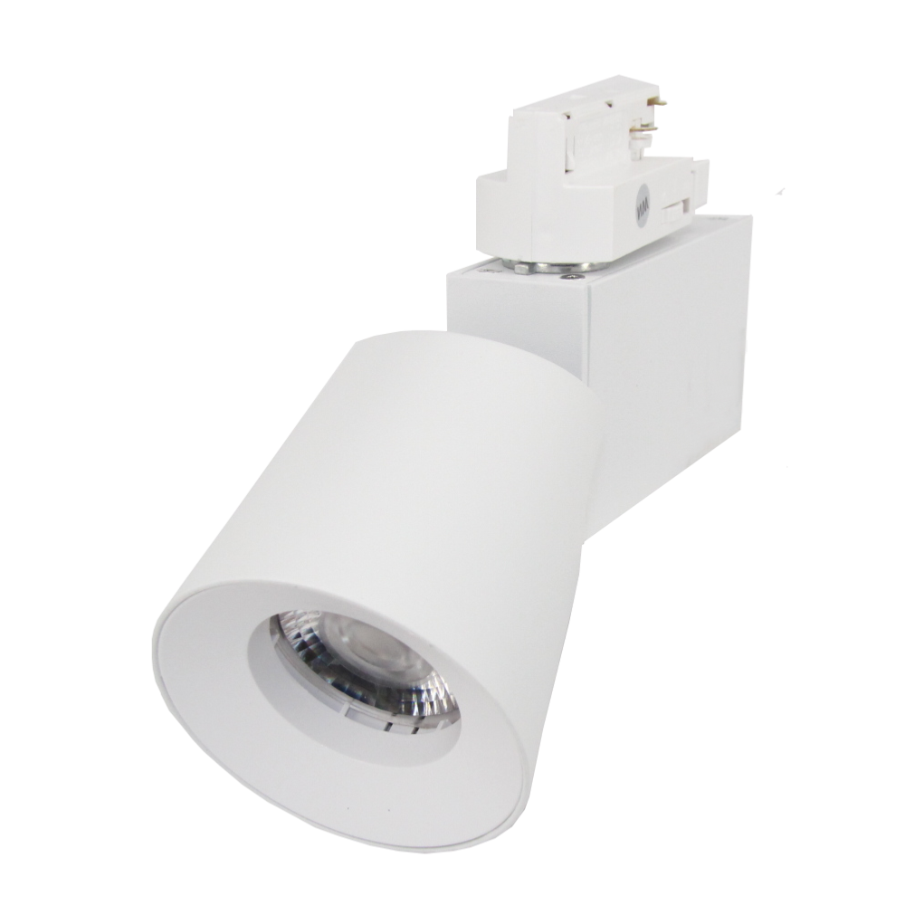 Spot LED sur rail 12W 38° Monophasé Dimmable BLANC