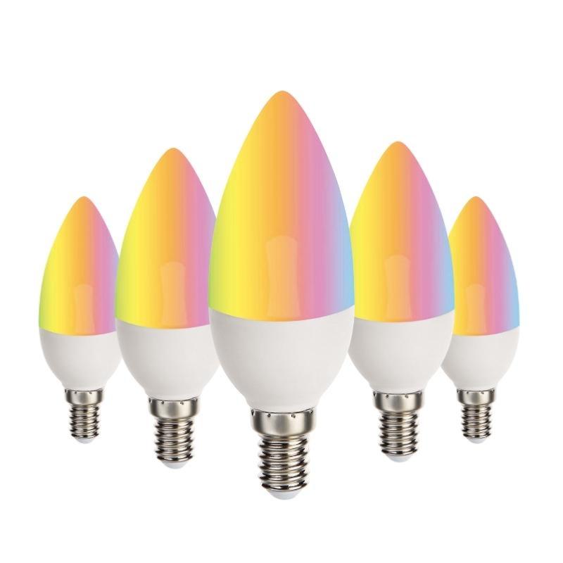 Pack de 5 - Ampoule LED Connectée WiFi E14 5.5W RGBW C37