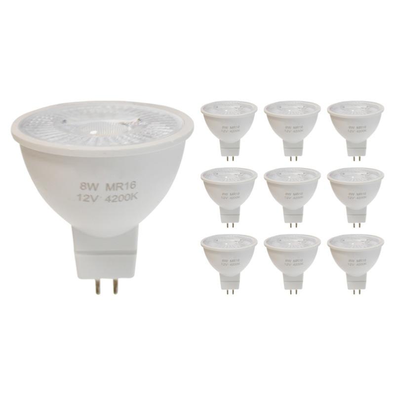 Ampoule LED GU5.3 / MR16 12V 8W SMD 80° (Pack de 10)