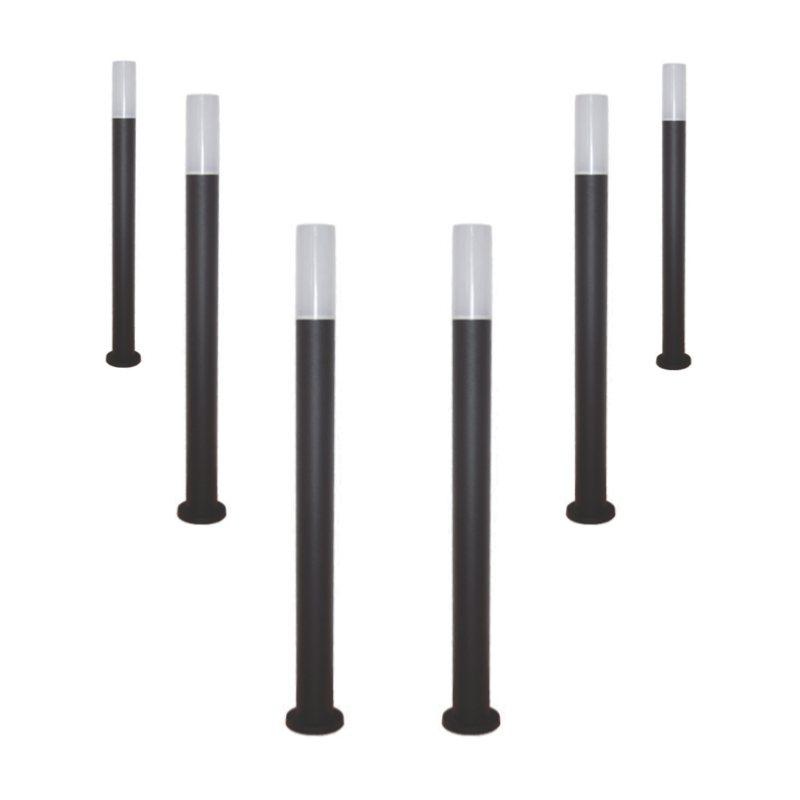 Pack de 6 - Borne Extérieure LED 1m IP65 220V pour Ampoule E27