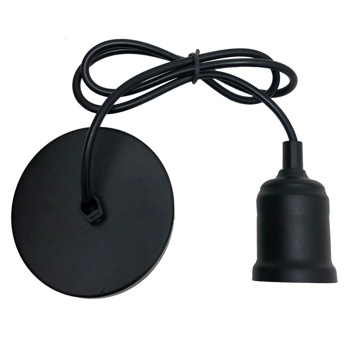 Suspension luminaire Ampoule E27 Noir Mat