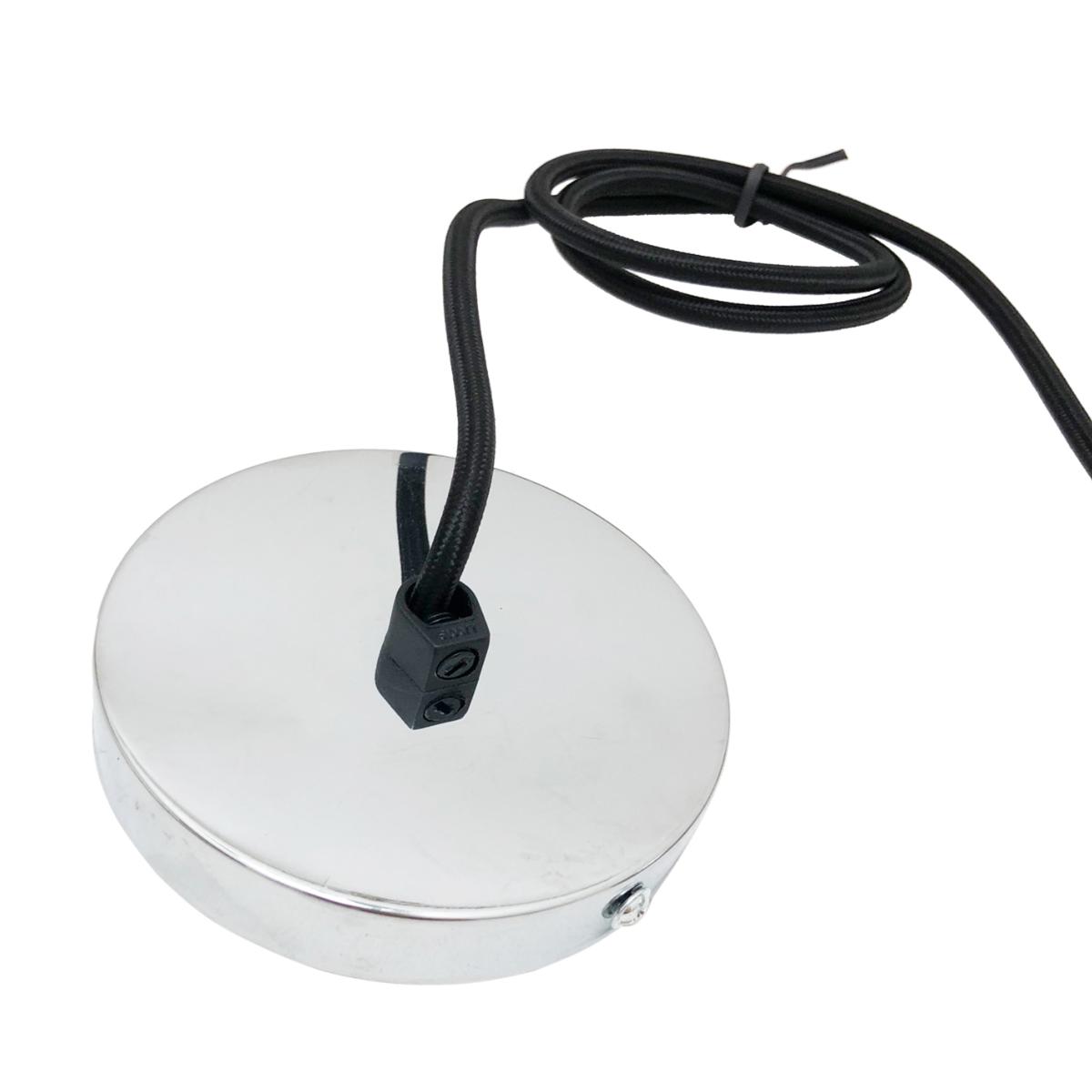 Suspension luminaire Ampoule E27 Argent Chromé Cloche