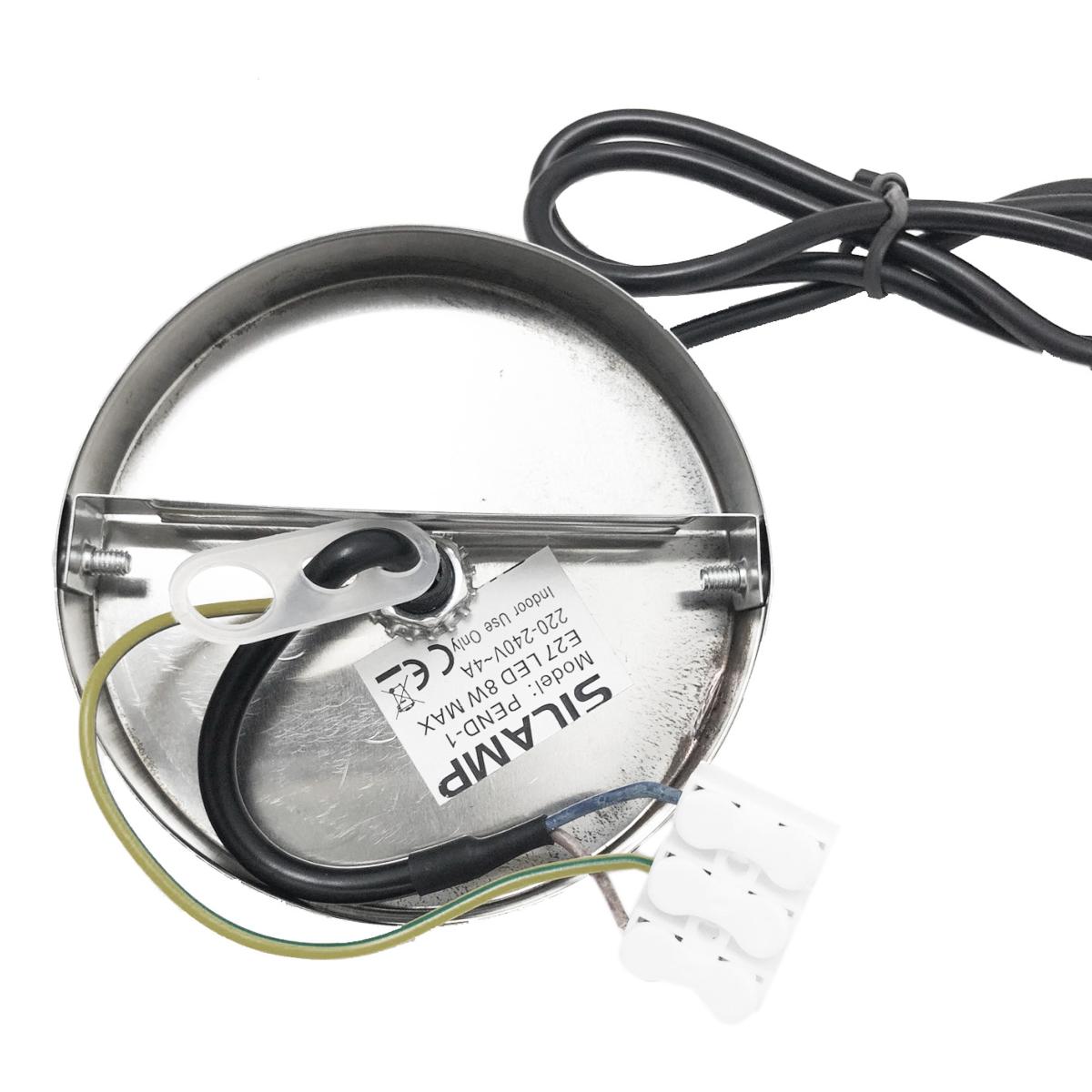 Suspension luminaire Ampoule E27 Argent Chromé Cloche