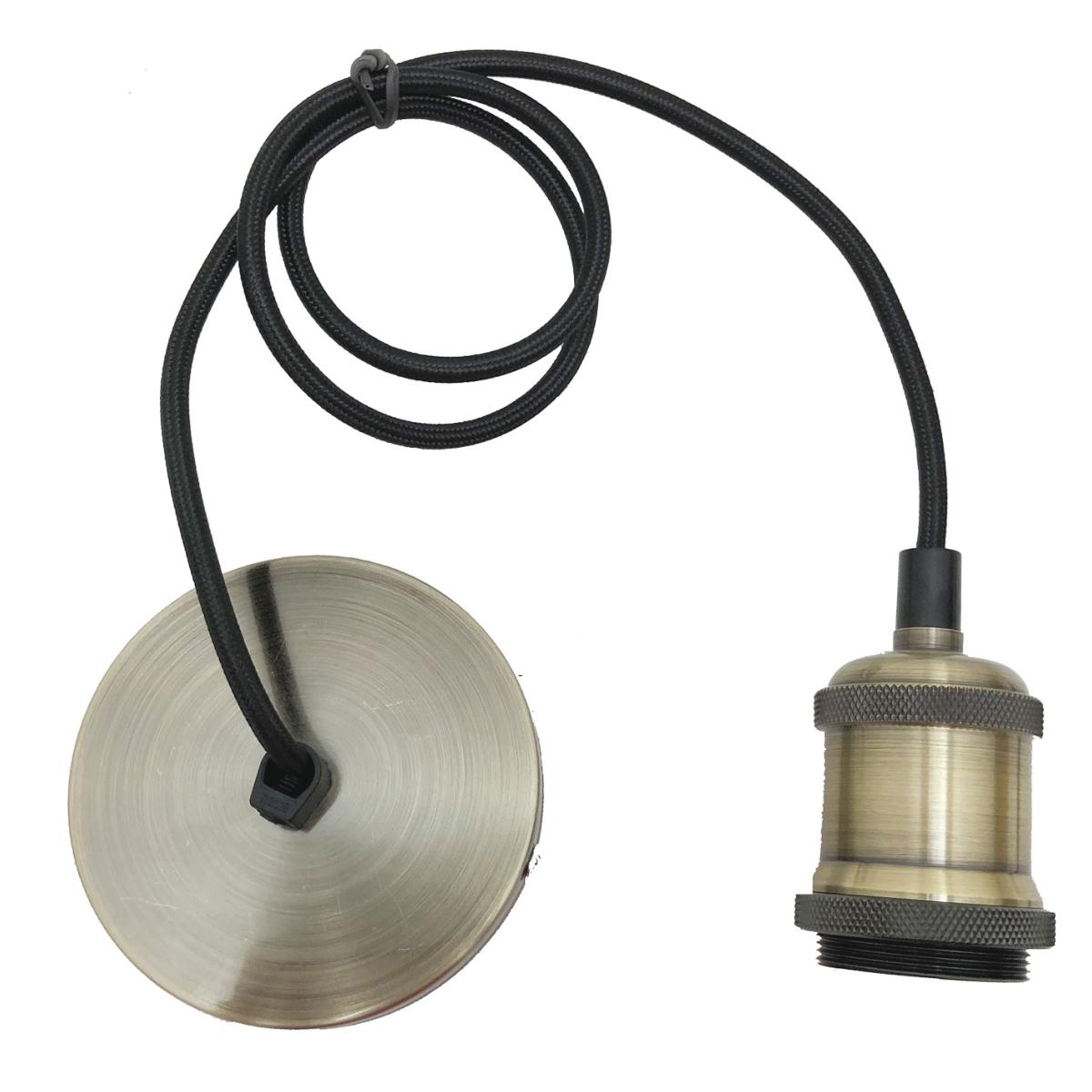 Suspension Ampoule E27 Bronze Brossé Cloche
