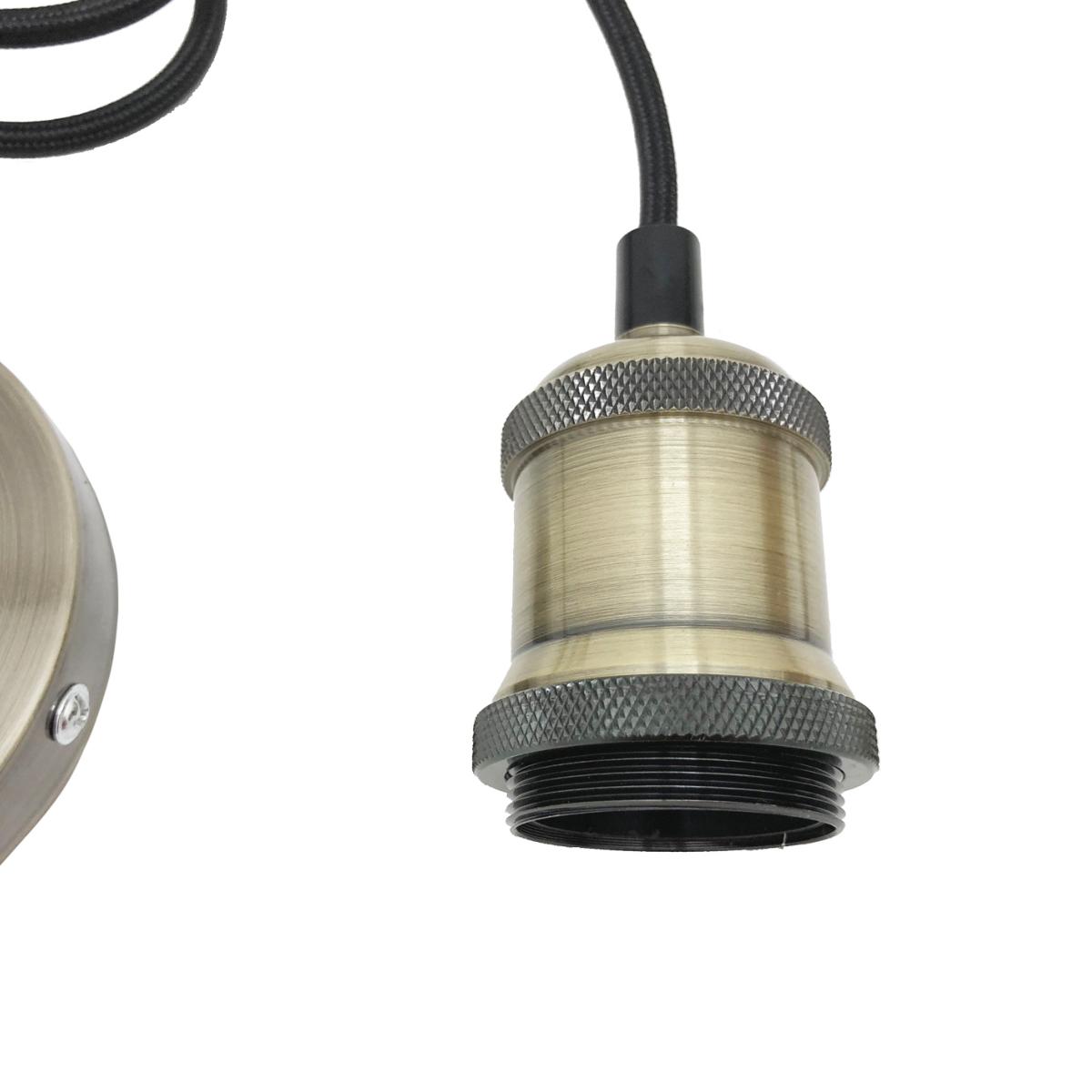 Suspension Ampoule E27 Bronze Brossé Cloche