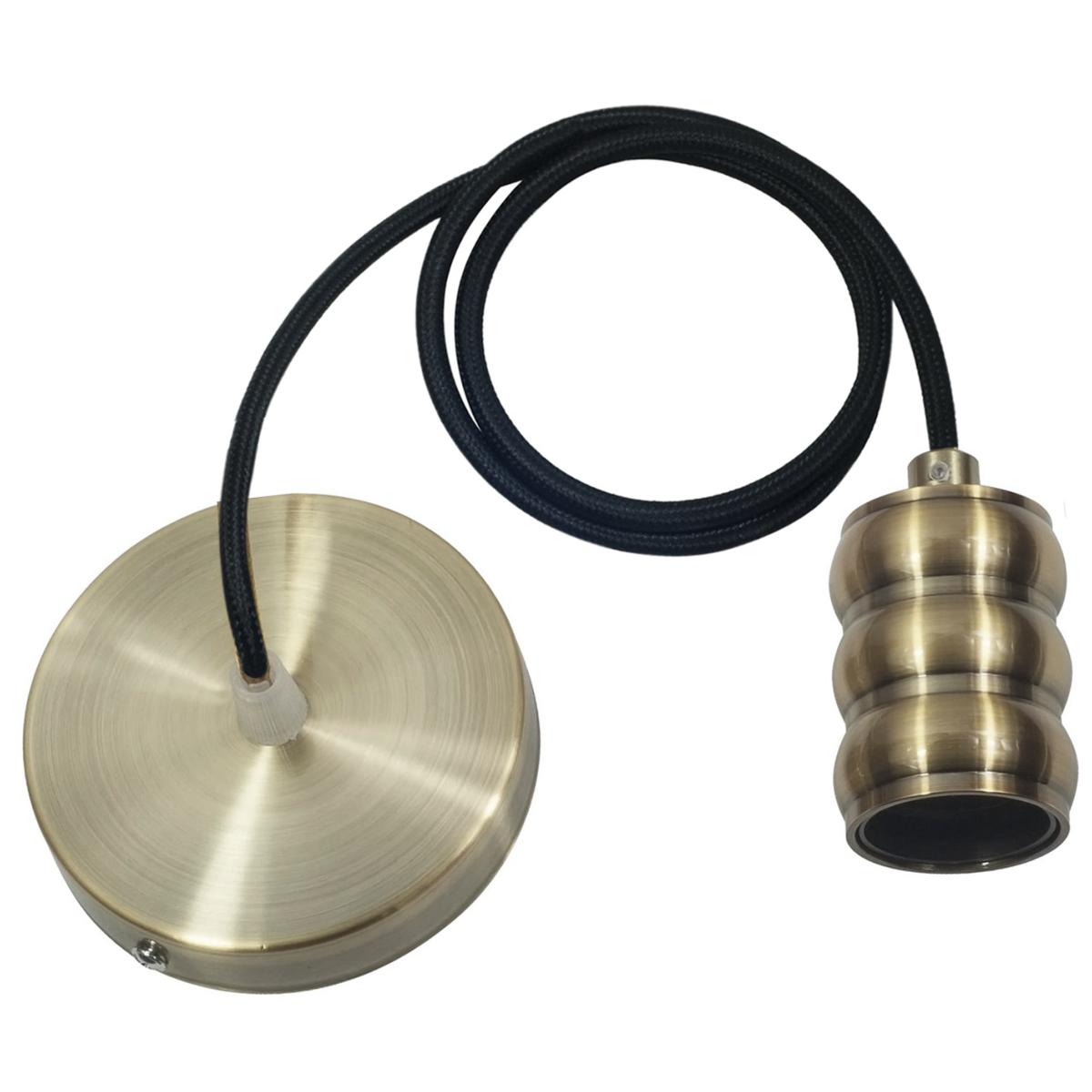 Suspension Douille E27 en Bronze Brossé Cylindrique