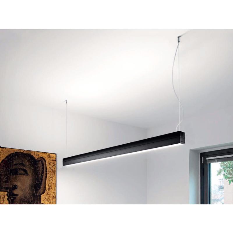 Réglette LED 120cmx5cm 48W Suspendue NOIR