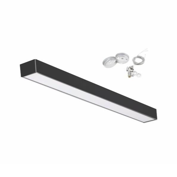 Réglette LED 120cmx5cm 48W Suspendue NOIR