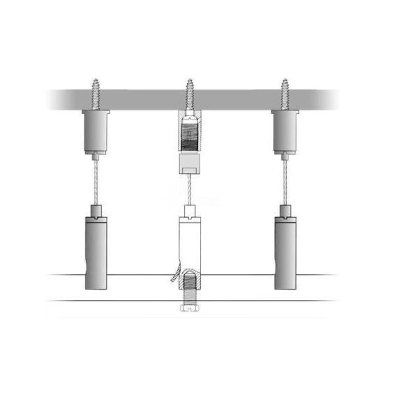 Kit de suspension pour Rails Triphasés - Blanc