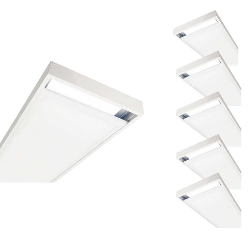 Pack de 6 - Kit Saillie BLANC pour Panneau LED 120x30 Slim