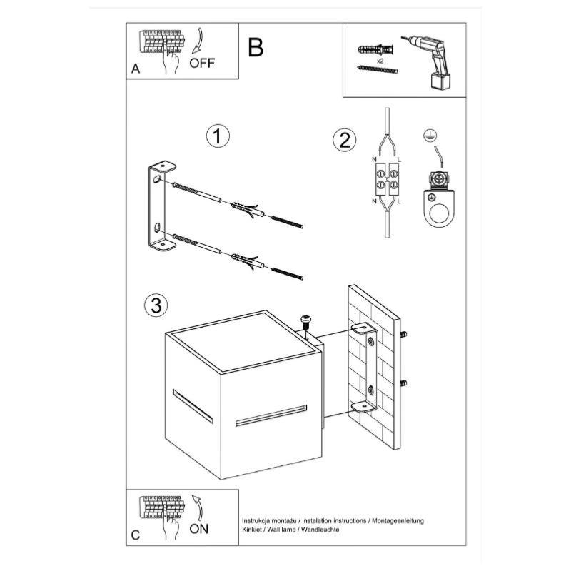 Applique Murale Carré Blanc Design pour Ampoule G9