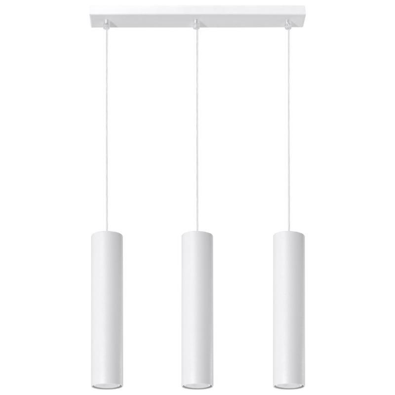 Suspension 3 Lampes Blanc pour Ampoules GU10
