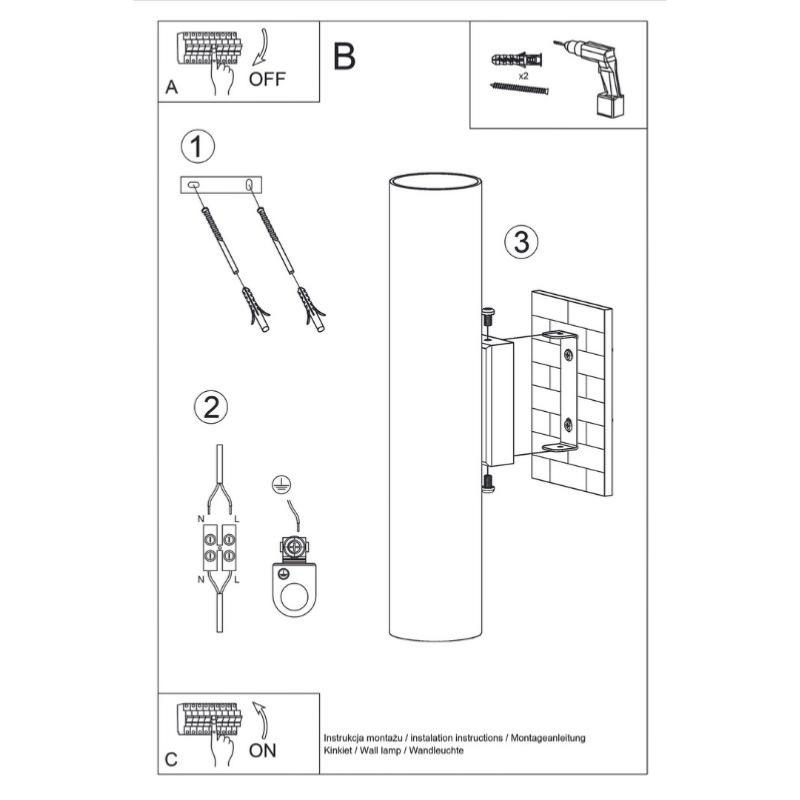 Applique Murale Blanche Tube pour 2 Ampoules G9