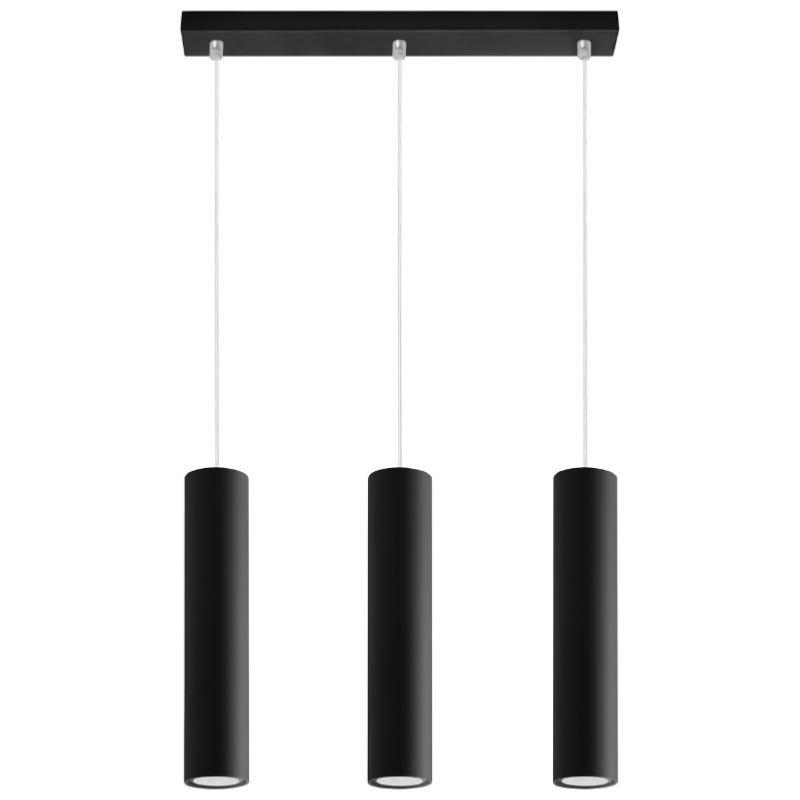 Suspension 3 Lampes Noir pour Ampoules GU10