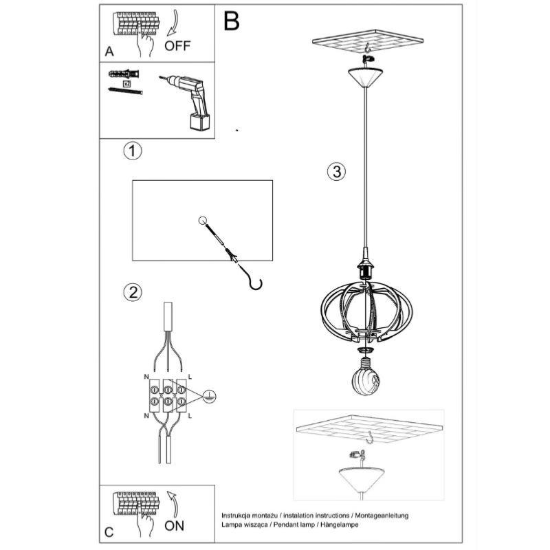 Suspension Bois Ellipse pour Ampoule E27