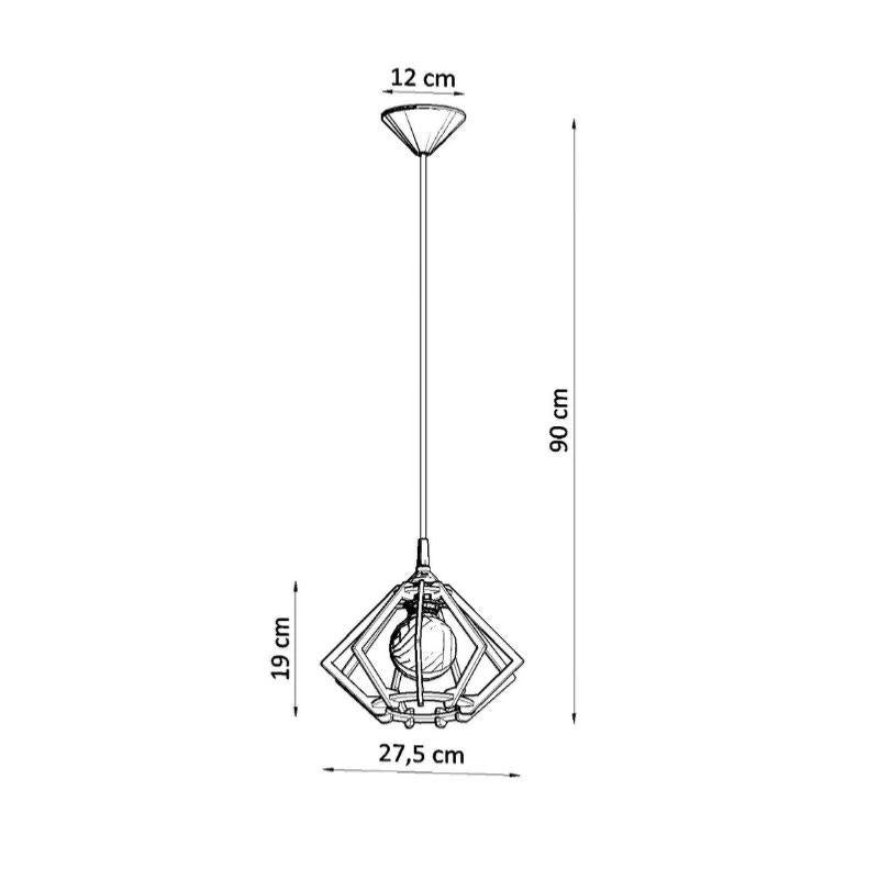 Suspension Bois Prisme pour Ampoule E27