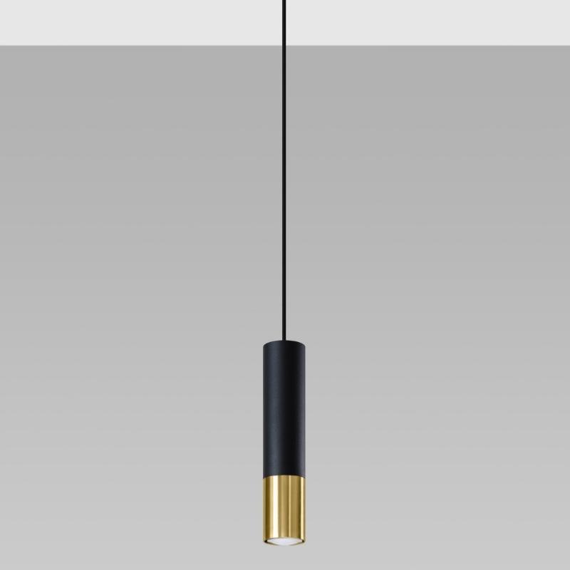 Suspension Lampe Noir Or pour Ampoule GU10