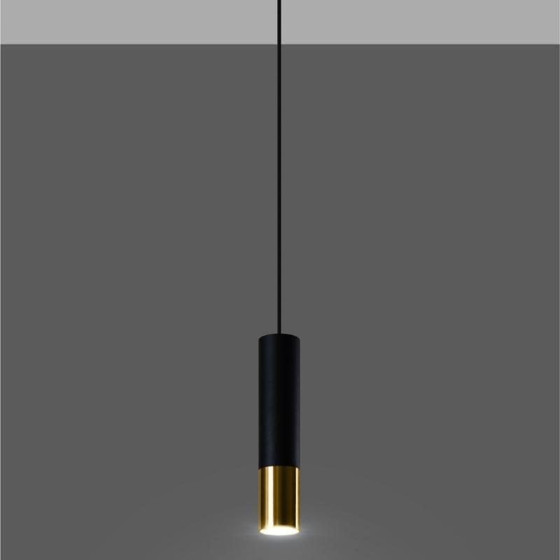 Suspension Lampe Noir Or pour Ampoule GU10