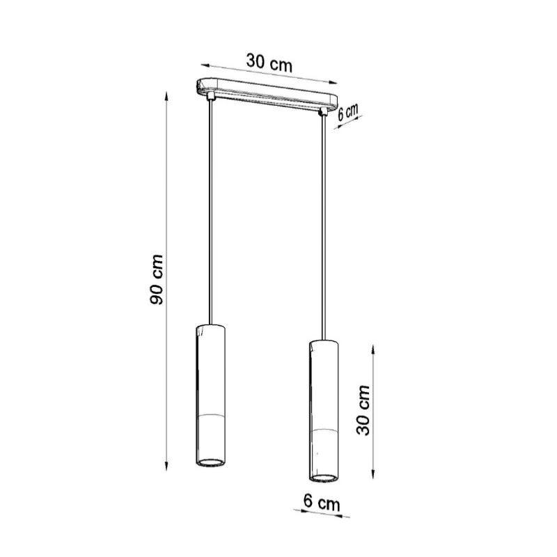 Suspension 2 Lampes Bois Blanc pour Ampoules GU10