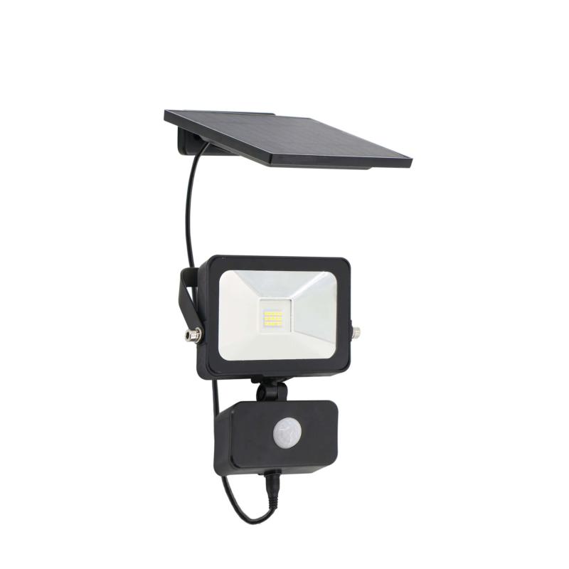 Projecteur Solaire LED 10W IP44 avec Détecteur de Mouvement et Panneau