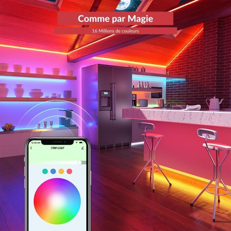 Ruban LED Connecté WiFi RGB 12V 2x5M 30LED/m