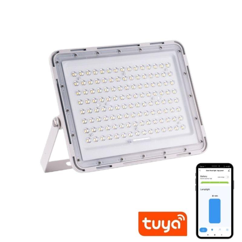 Projecteur Solaire LED Connecté 20W IP65 (Panneau Solaire + Télécommande Inclus)