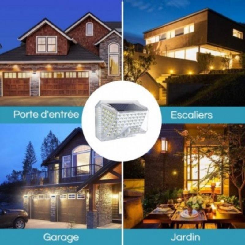 Applique Murale Solaire LED 0.65W IP65 90 Led avec Détecteur de Mouvement