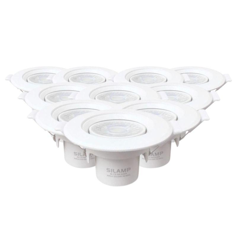 Spot LED Encastrable Orientable Rond Blanc 8W (Pack de 10)