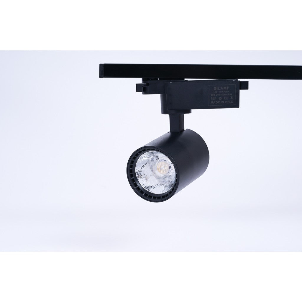 Spot LED sur Rail 20W 80° COB Monophasé NOIR