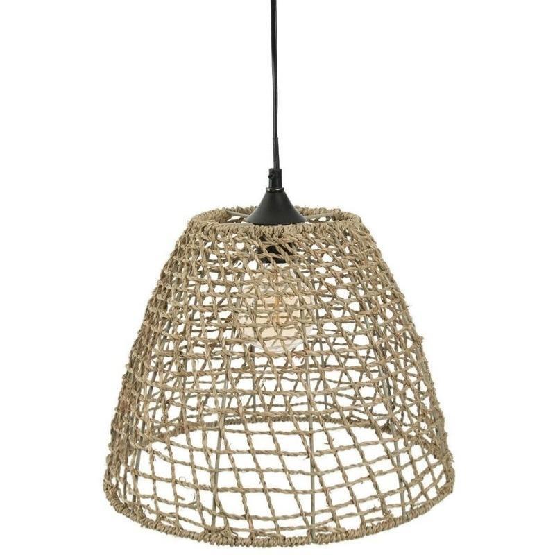 Suspension Rotin Naturel Cône 35cm pour ampoule E27