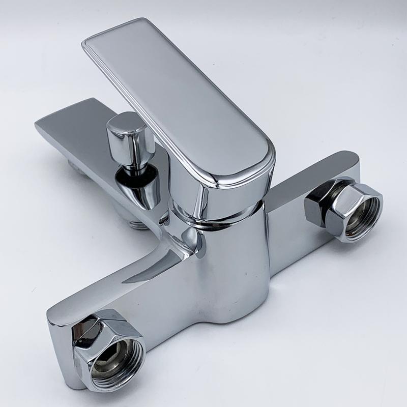 Robinet Mitigeur de Baignoire Inox Carré + Pomme de Douche