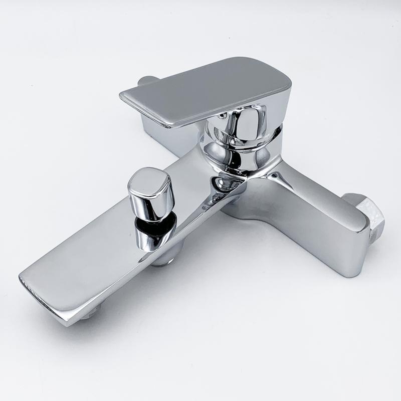 Robinet Mitigeur de Baignoire Inox Carré + Pomme de Douche