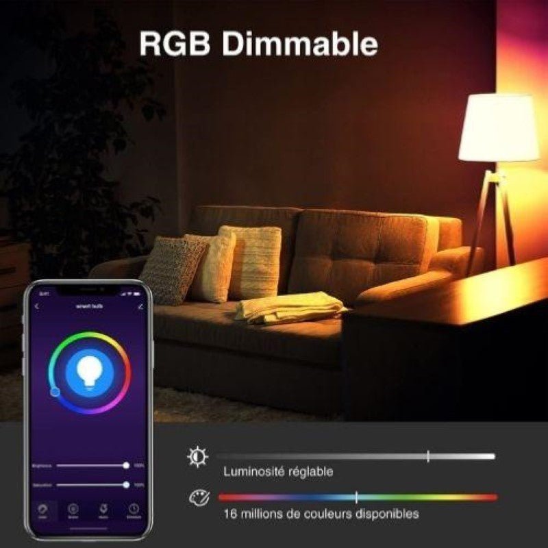 Ampoule LED Connectée B22 8W WiFi RGBW - Silamp France