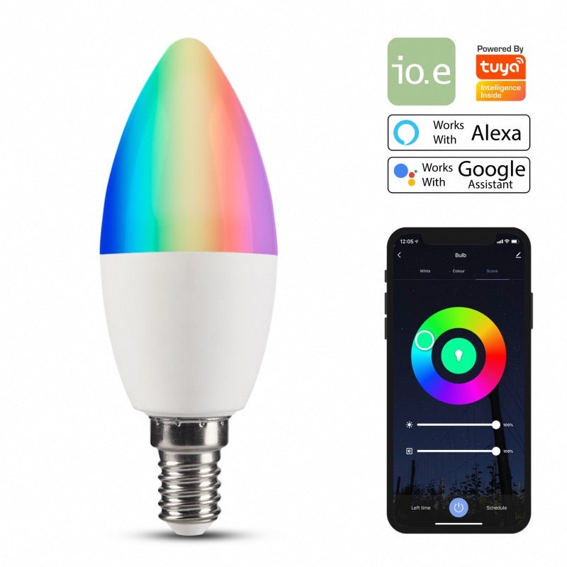 Ampoule LED Connectée WiFi E14 5.5W RGBW C37 (Pack de 5) - Silamp France