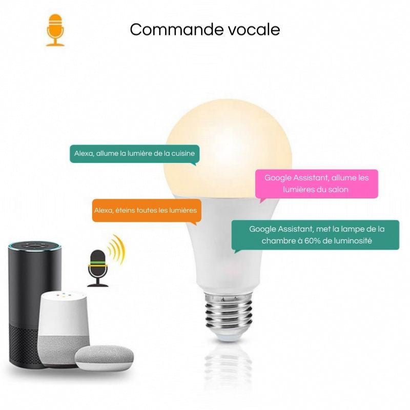 Ampoule LED Connectée WiFi E27 9W RGBW A60 - Silamp France