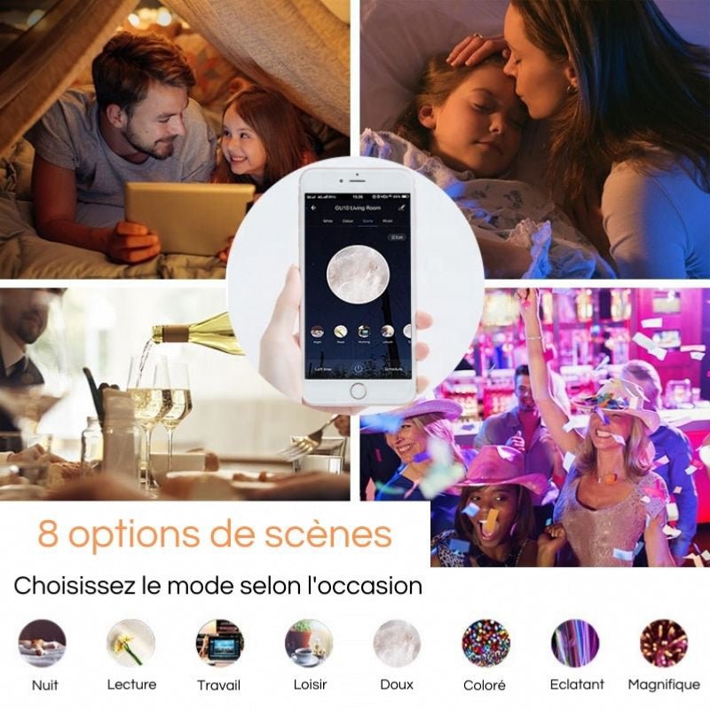 Ampoule LED Connectée WiFi GU10 5.5W RGBW (Pack de 5) - Silamp France