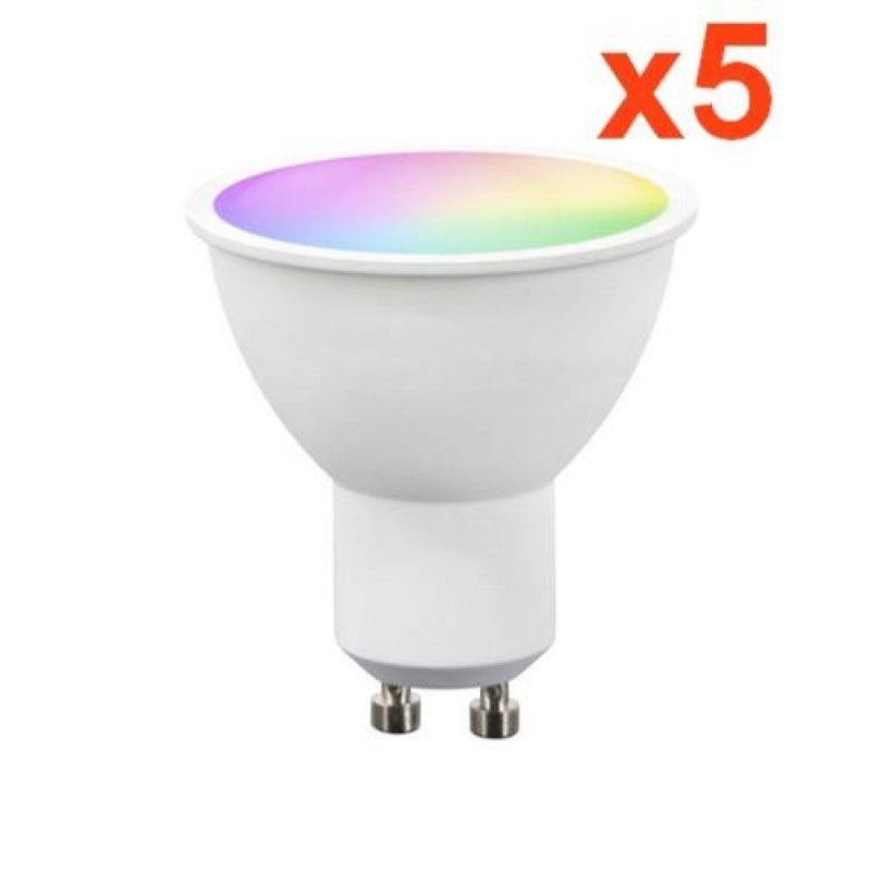 Ampoule LED Connectée WiFi GU10 5W RGBW (Pack de 5) - Silamp France