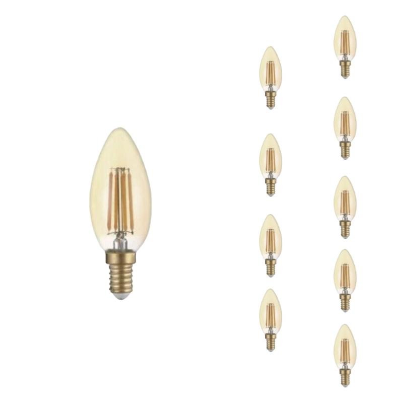 Ampoule LED E14 Filament 4W C35 Bougie (Pack de 10) - Silamp France