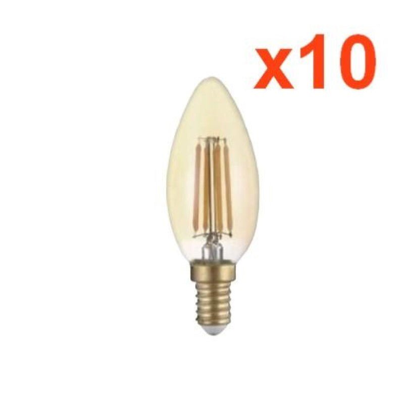 Ampoule LED E14 Filament 4W C35 Bougie (Pack de 10) - Silamp France