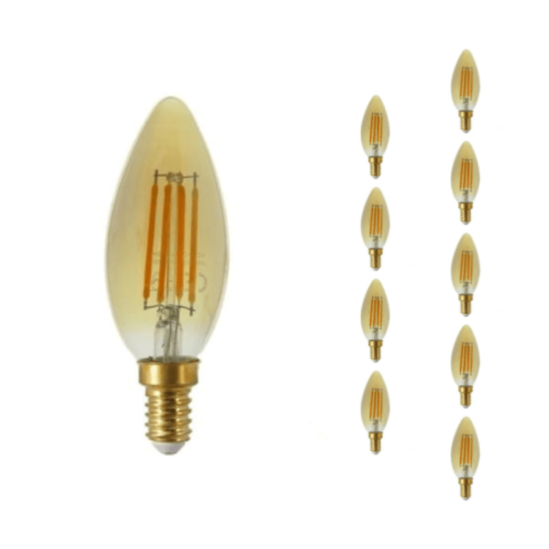 Ampoule LED E14 Filament Dimmable 4W C35 Bougie (Pack de 10) - Silamp France