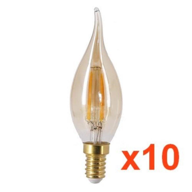 Ampoule LED E14 Filament Dimmable 4W C35 Flamme (Pack de 10) - Silamp France