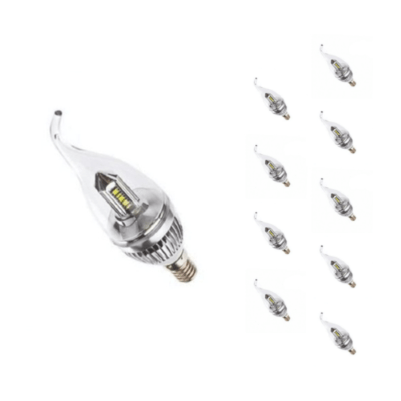 Ampoule LED E14 Flamme 4W 220V 32LED SMD3014 270° ventilée (Pack de 10) - Silamp France