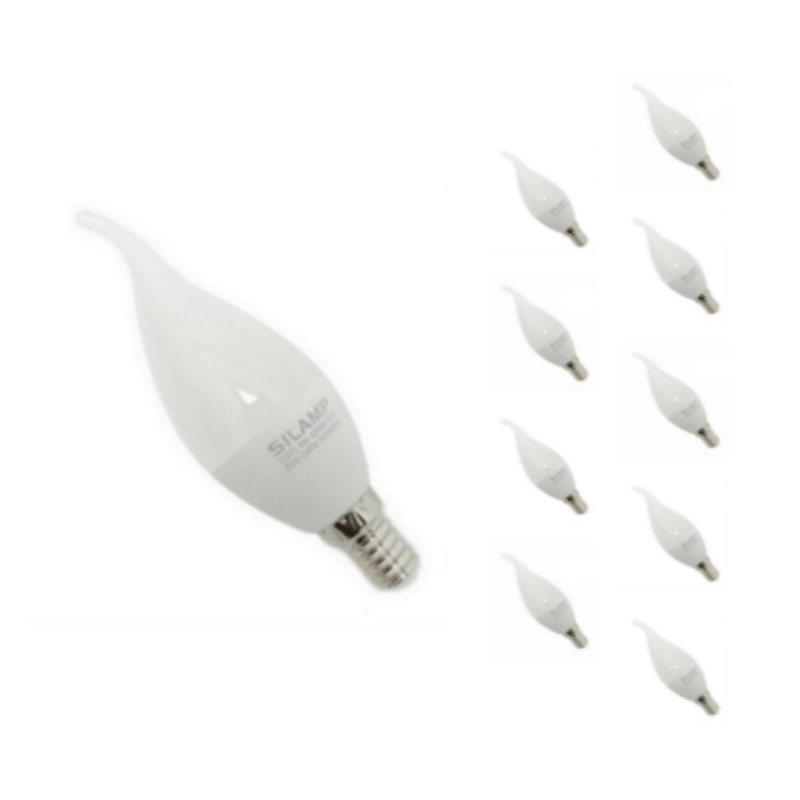 Ampoule LED E14 Flamme 6W 220V COB 360° (Pack de 10) - Silamp France